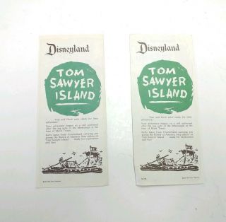 Pair Vintage 1957 Disneyland Tom Sawyer Island Brochure Map