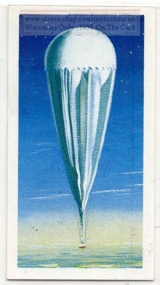 1935 Explorer Ii U.  S.  High Altitude Gas Balloon Ascent Vintage Trade Ad Card