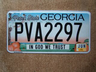 2015 Georgia License Plate.  100 Grams