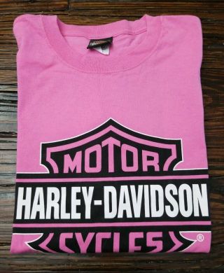Harley Davidson Cycles T - Shirt Savannah Georgia Motorcycle Boat Pink Size Xl