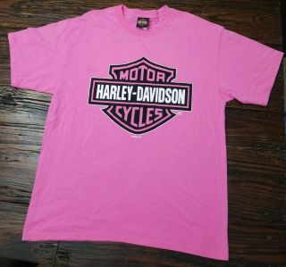 Harley Davidson Cycles T - Shirt Savannah Georgia Motorcycle Boat Pink Size XL 2