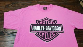 Harley Davidson Cycles T - Shirt Savannah Georgia Motorcycle Boat Pink Size XL 3
