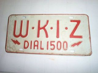 Rare Vtg Key West Florida Radio Station License Plate Tag Wkiz Sunshine State