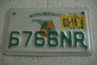 Florida Motorcycle License Plate 6766NR 2