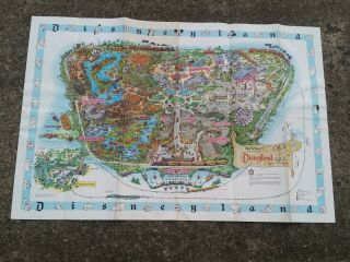 Large Disneyland Park Map Poster - 30 " By 45 " Folded Vintage