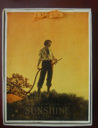 1916 Calendar Sunshine Of Happiness.  A Page For Every Week.