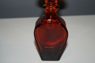 Rare Vintage Disney Mickey Mouse Perfume Bottle Ruby Red Glass Signed Disney 3