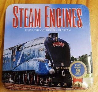 Steam Engines,  128 Page Book And 9 Magnets In Presentation Tin.  Railway Trains.