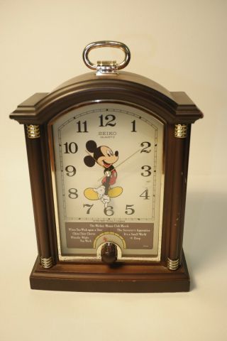 Mickey Mouse Walt Disney Musical Clock Seiko 7 Different Songs