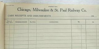 Chicago Milwaukee & St.  Paul Railway Co Ledger Book Large 400pgs