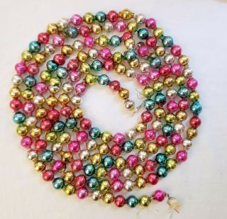 Multi - Color Glass Beaded Garland.  1930s Japan.  8.  00 Feet In Length, .  50 " Beads.