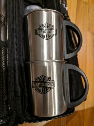Harley Davidson Motorcycle Roast And Roll Coffee Carrier Picnic Thermos 2