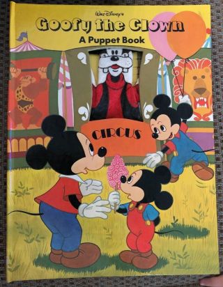 Vintage Walt Disney’s Goofy The Clown: A Puppet Book Hardcover