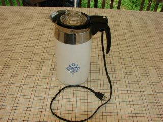 Corning Ware Cornflower Blue 10 Cup Electric Coffee Pot Vintage Complete