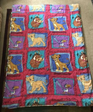 Vtg Disney The Lion King Simba Comforter Bedding Blanket Twin Reversible 1995