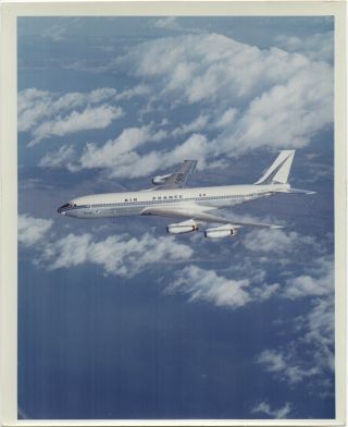 Large Vintage Photo - Air France Boeing 707 F - Bhsb In - Flight