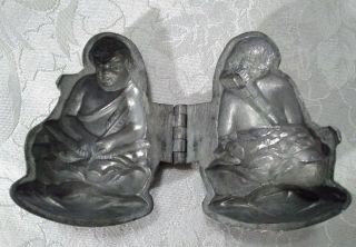 2 Vintage PEWTER (E & Co,  S & Co. ) ICE CREAM or CHOCOLATE MOLDS 3