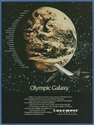 Olympic Airways - The Airlines Of Greece - 1981 Vintage Print Ad