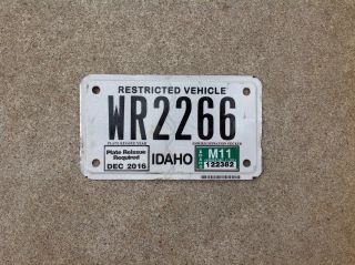 Idaho Motorcycle License Plate - Restricted Vehicle