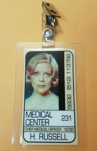 Space 1999 Id Badge - Medical Center H.  Russell Prop Costume Cosplay