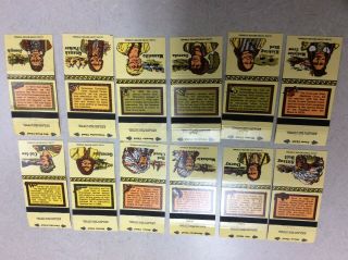 1979 Ohio Match Company Chiefs set of 12 matchbook covers 2