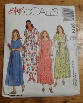 Vintage Mccalls Ladies Dress Slip Pattern 9274 Size 12 - 16