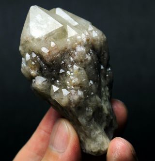 91g Rare Natural Smoky Skeletal Elestial Quartz Crystal Point Specimen 5234
