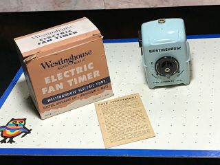 Vintage Westinghouse Automatic Electric Fan Timer Light Green Jadite Color - K - 67