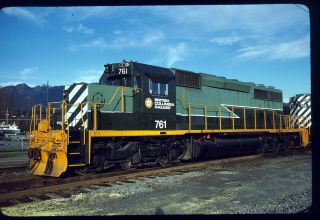 Rail Slide - Bcol Bcr British Columbia Ry 761 N Vancouver Bc 1 - 10 - 1981