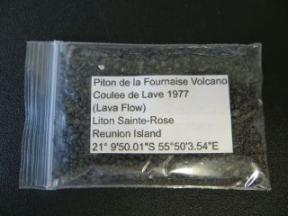 Reunion Island Piton De La Fournaise Volcano (lava Flow 1977) Sand Sample