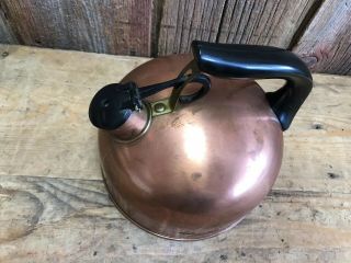 Vtg Antique Paul Revere Copper Kettle Tea Pot w/Handle Steampunk 2