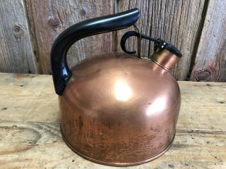 Vtg Antique Paul Revere Copper Kettle Tea Pot w/Handle Steampunk 4