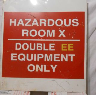 Vintage Hazardous Room X,  Y,  Z Red White Yellow 17x18 Alum Sign Man Cave (1 Choice)