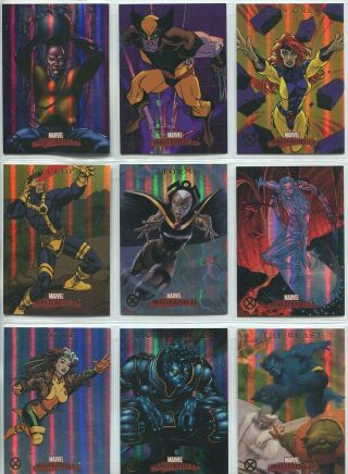 Marvel Masterpieces 2007 Complete 9 Card Chase Set X - Men Fleer Foil Parallel