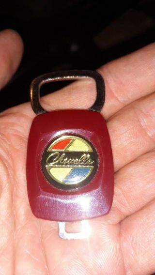 Vintage Chevy Chevelle Logo Key Chain Pull Out Key Ring Advertising Americana