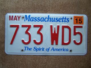 2015 Massachusetts License Plate.  115 Grams