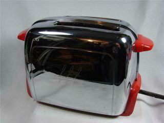 Mid Century Kenmore Pop Up Toaster With Red Bakelite Handles & Knobs - Restore Or?
