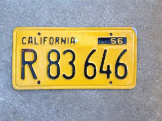 1956 - 1962 California License Plate