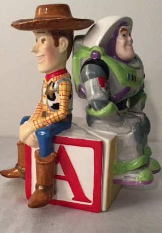 Disney Toy Story Treasure Craft Salt & Pepper Shakers Buzz Lightyear And Woody.