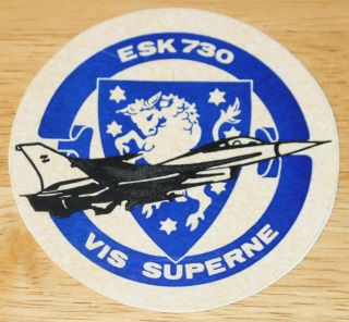 Old Royal Danish Air Force Esk 730 F - 16 Squadron Sticker