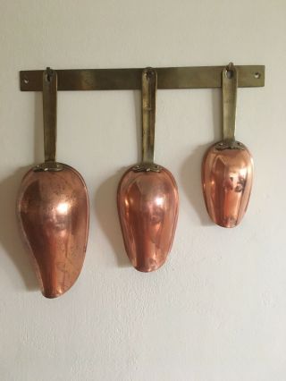 Vintage O.  D.  I.  Solid Copper Kitchen Measuring Scoops