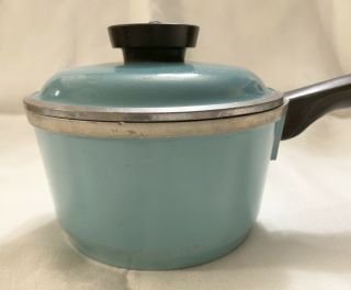 Vintage CLUB Aluminum 1 Quart 4 Cup Sauce Pan Pot & Lid Aqua Turquoise Blue 5