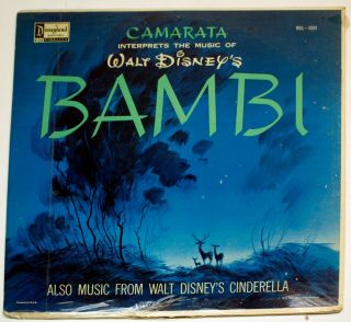 Camarata Bambi/cinderella Lp - Disneyland Disney - 1960s - Krfx