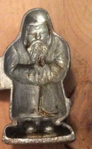 Antique/vintage Pewter Santa Claus Ice Cream Mold - 5 Inches Tall By 2 1/2 Wide