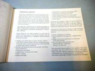 1999 FACTORY ISSUED LAMBORGHINI & MAINTENANCE BOOK U.  S.  VERSION 3
