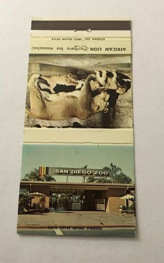Vintage Matchbook Cover Matchcover San Diego Zoo Ca Unstruck