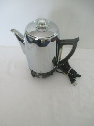 Vtg General Electric 10 Cup Coffee Percolator Model 40p41 - Makes Great Coffee