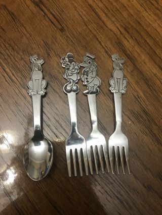 Walt Disney Minnie Mouse And Pluto Donald Duck Stainless Fork Spoon By Bonny