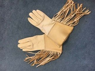 Western Fringed Gauntlet Deerskin Gloves -