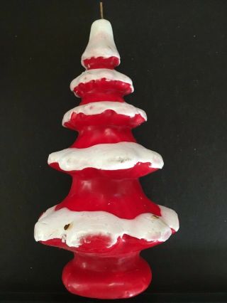 2 Vintage Red Christmas Tree Candles 8 